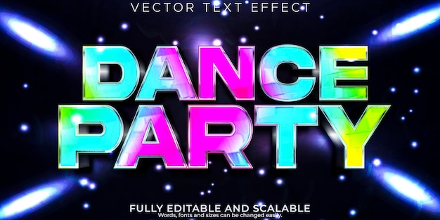 Party text effect editable dance and music text style