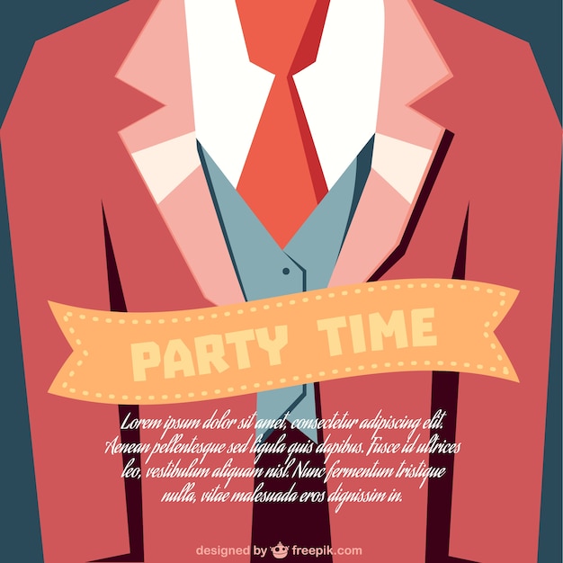 Free Vector party time invitation card 