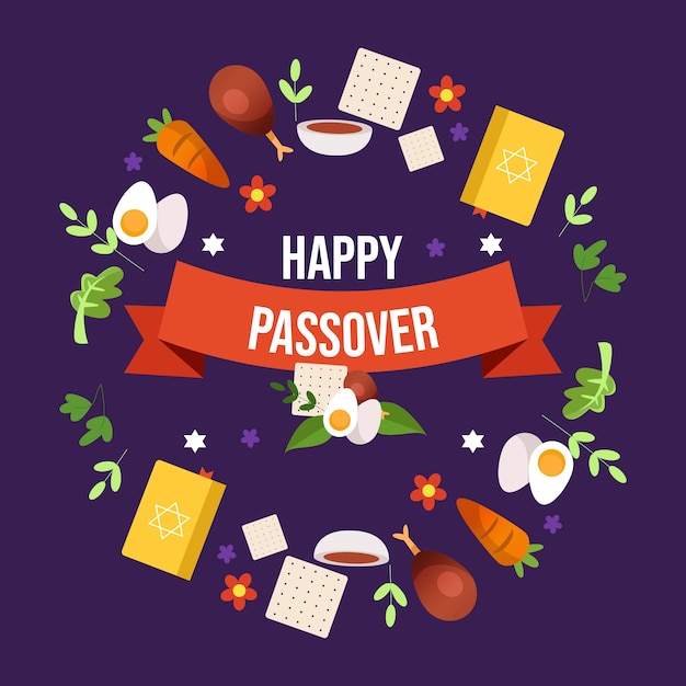 Free vector passover with food