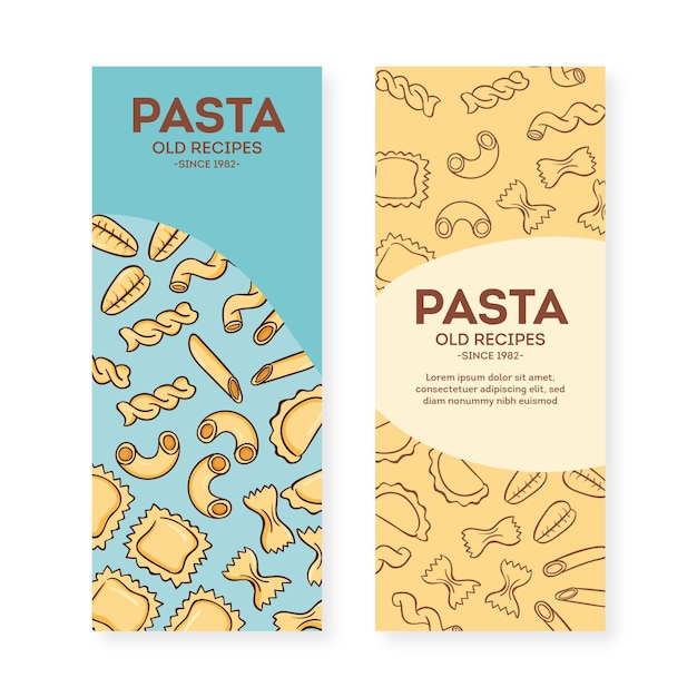 Pasta restaurant banner set template