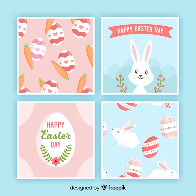 Pastel color easter card pack