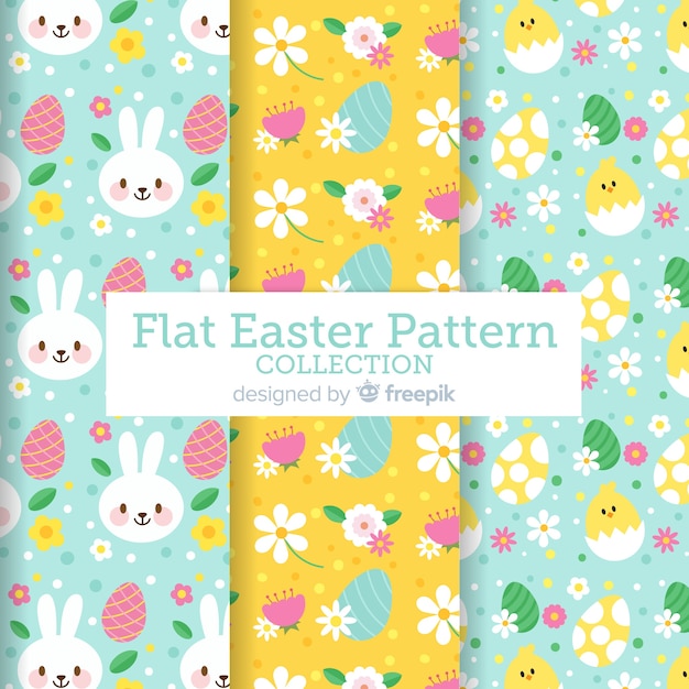 Pastel color easter pattern collection