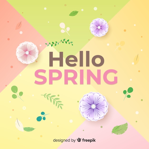 Pastel color hello spring background