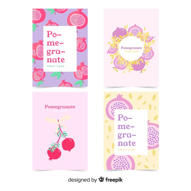 Pastel color pomegranate card collection