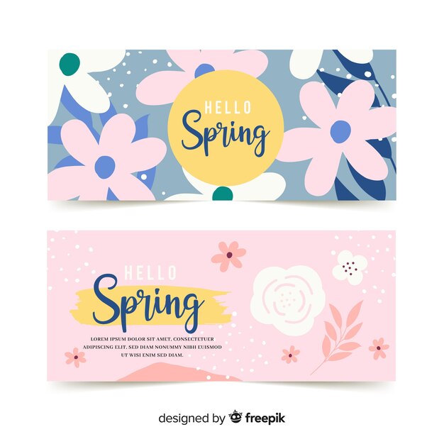 Pastel color spring banner