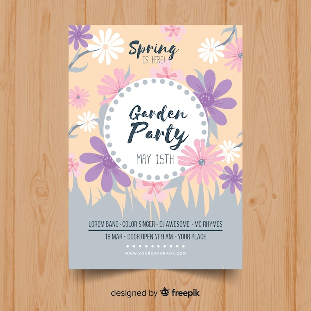 Pastel color spring party poster