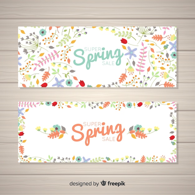 Pastel color spring sale banner