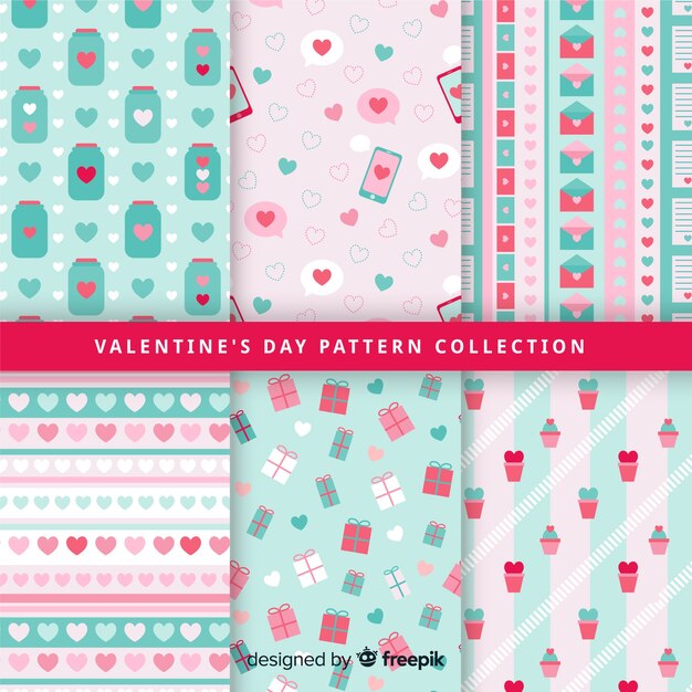 Pastel color valentine pattern collection