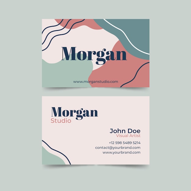 Free vector pastel colored stains abstract business card template