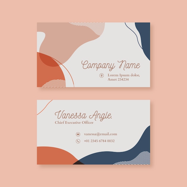 Pastel colored stains for business card template