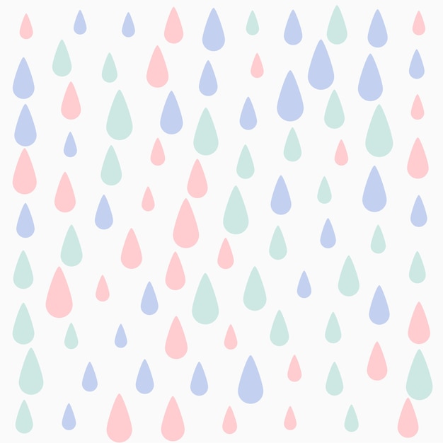 Free vector pastel colors falling drops pattern background design