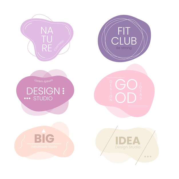 Pastel colors minimal logo collection