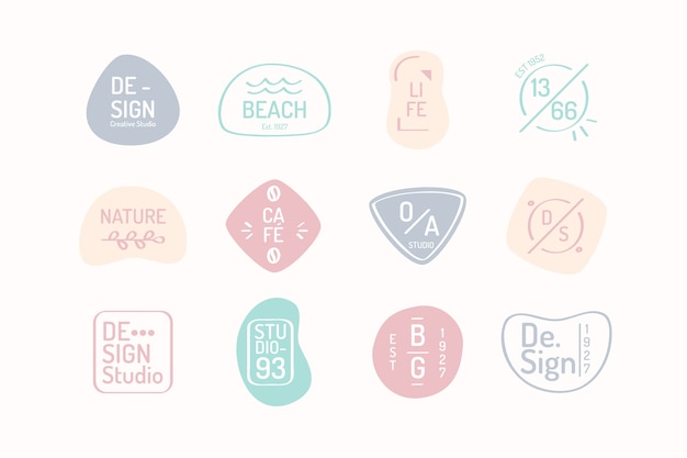 Pastel colour tones business logo template