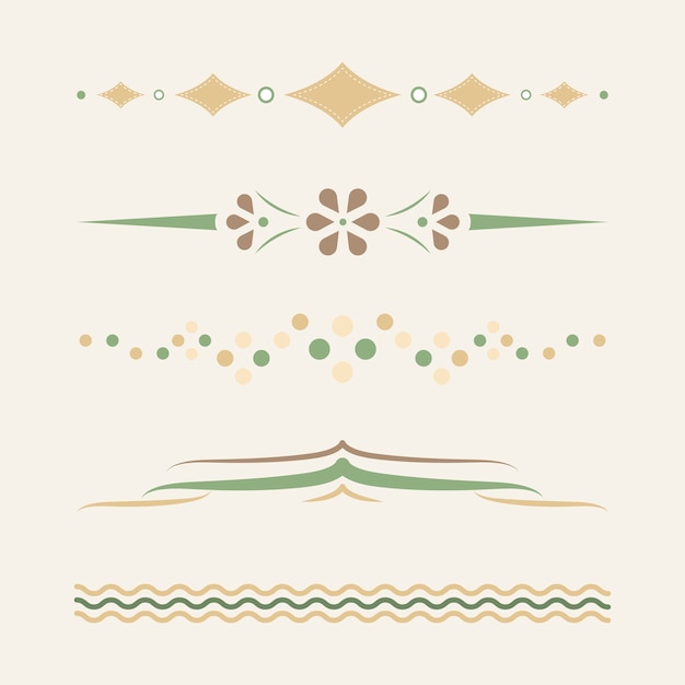 Free Vector pastel dividers design collection vector