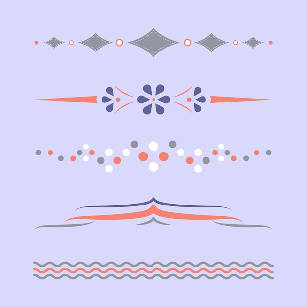 Free vector pastel dividers design collection vector