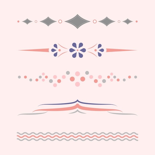 Free vector pastel dividers design collection