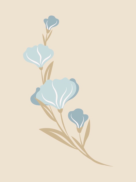 Free Vector pastel flower, flat design spring clipart vector illustration