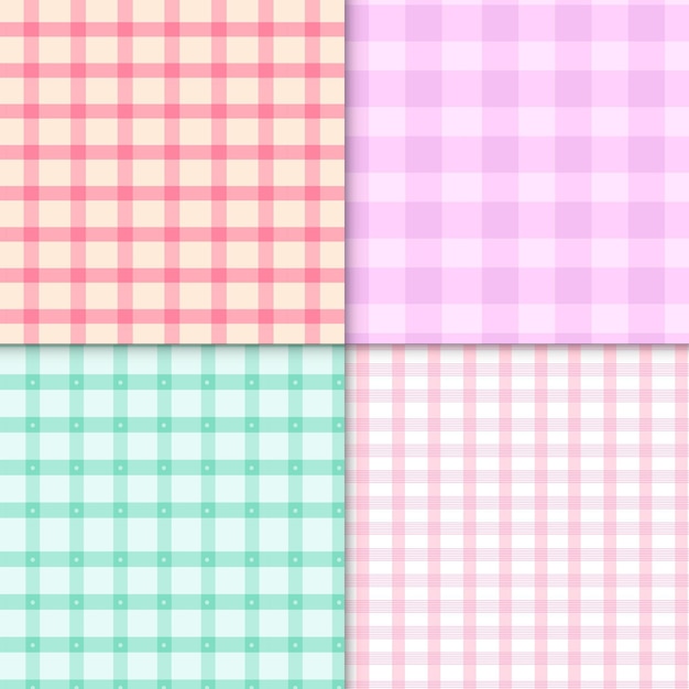 Pastel gingham pattern collection