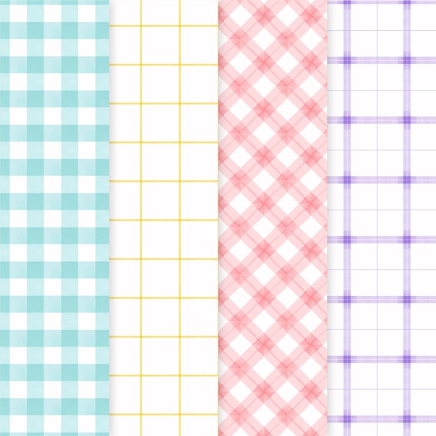 Free vector pastel gingham pattern collection