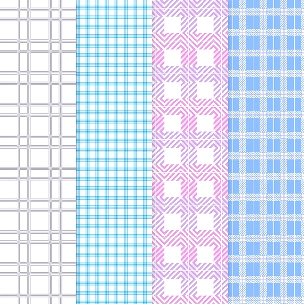 Free vector pastel gingham pattern collection