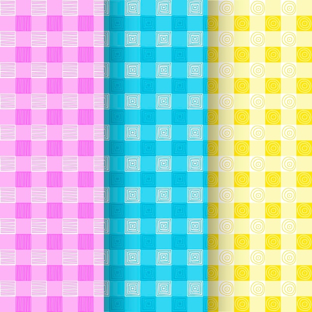 Pastel gingham pattern collection