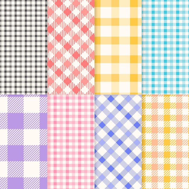 Pastel gingham pattern collection