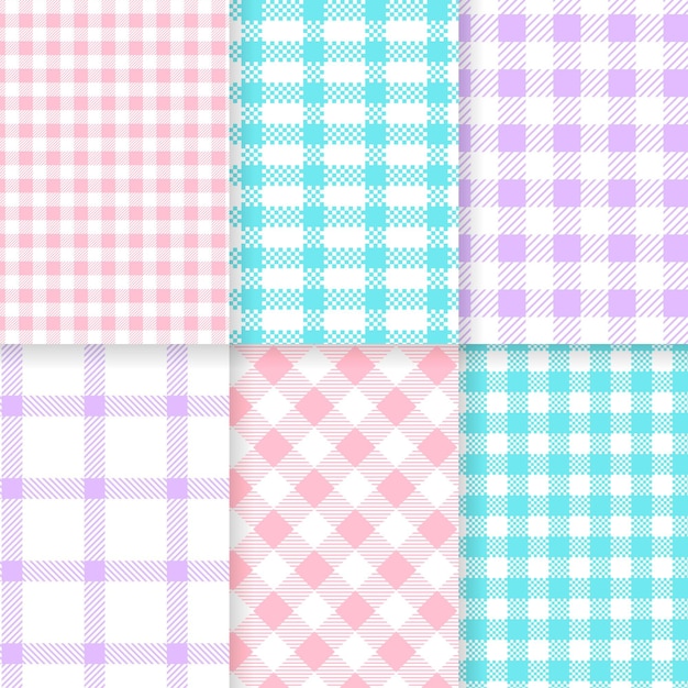 Free Vector pastel gingham pattern concept