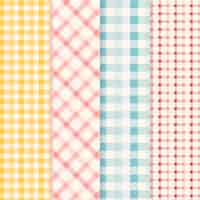 Free vector pastel gingham pattern pack