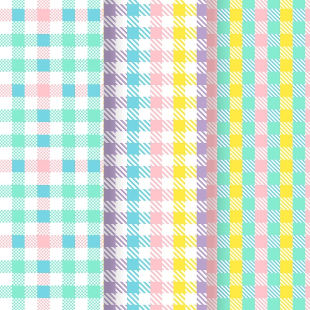 Pastel gingham pattern set