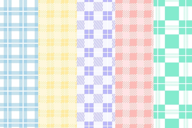 Pastel gingham pattern set