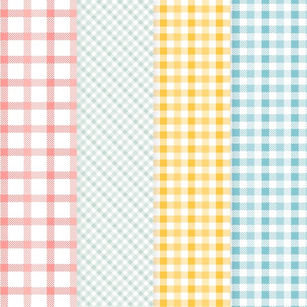 Pastel gingham pattern set