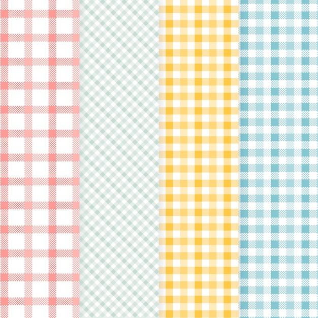 Pastel gingham pattern set