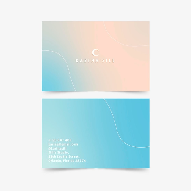 Pastel gradient business card design