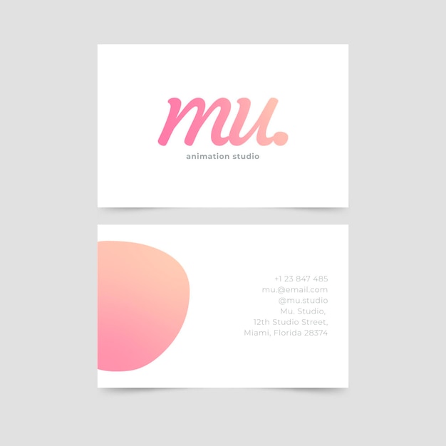 Pastel gradient business card template