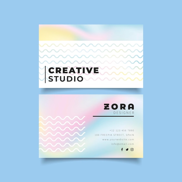 Pastel gradient business card template