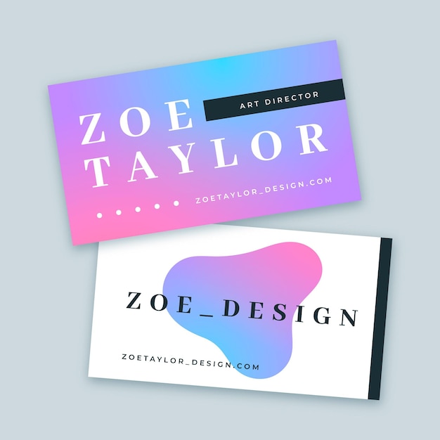 Pastel gradient business card template