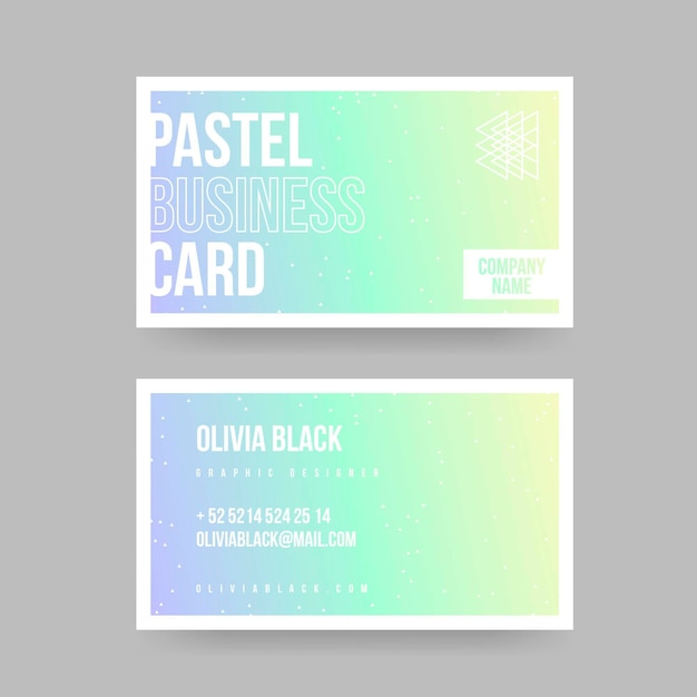 Pastel gradient business card template