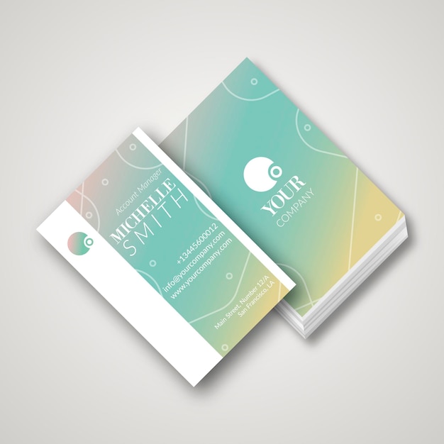 Pastel gradient business card template