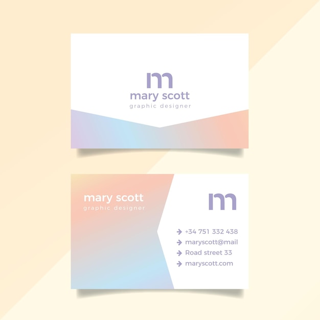 Pastel gradient business card template