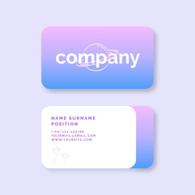 Pastel gradient business card template