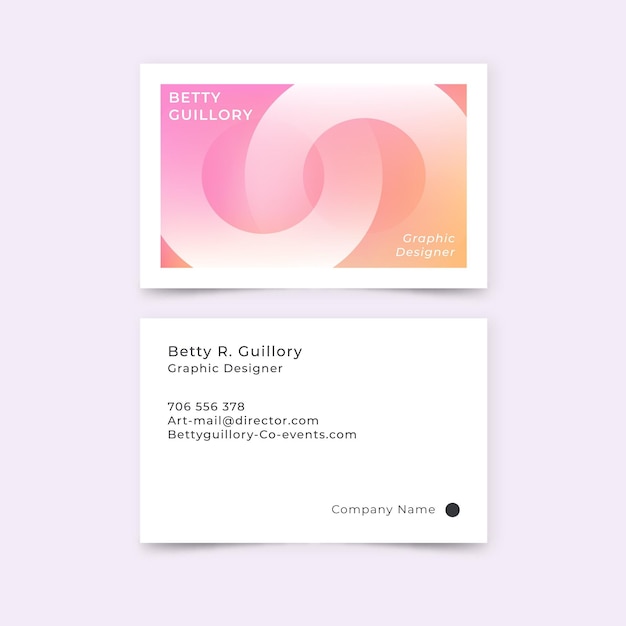 Pastel gradient business cards set