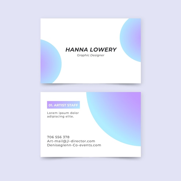 Pastel gradient business cards template pack