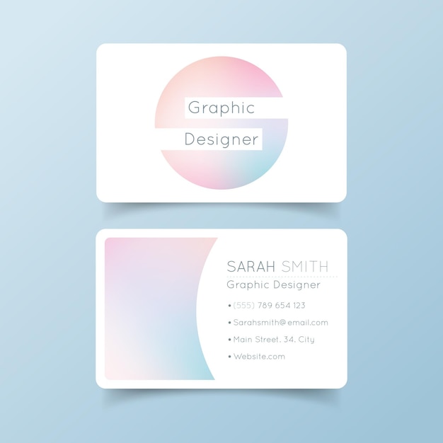 Pastel gradient business cards