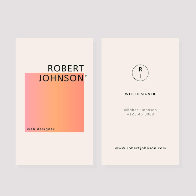 Pastel gradient business cards