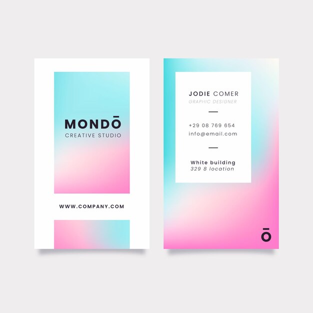 Pastel gradient business cards