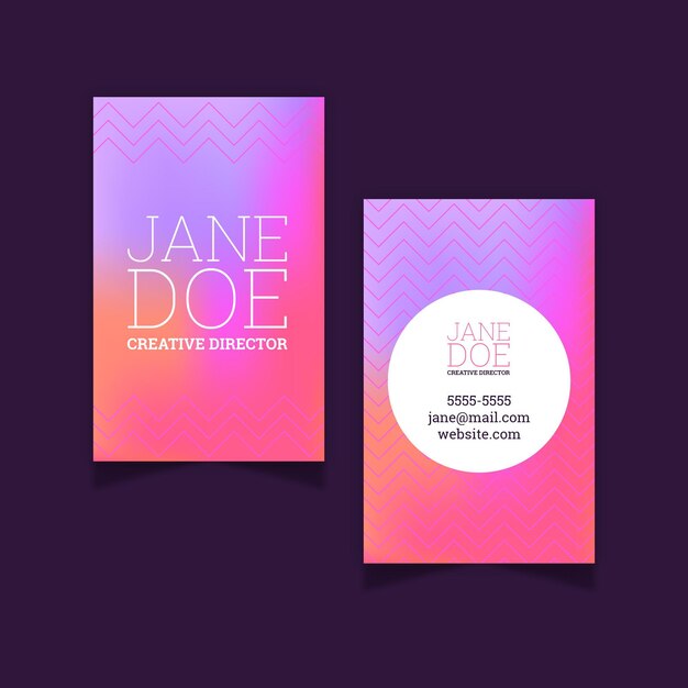 Pastel gradient business cards