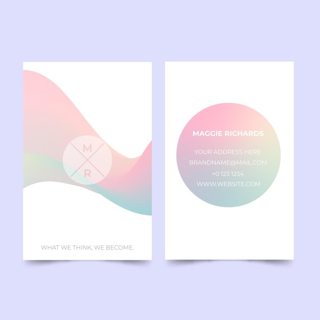 Pastel gradient business cards