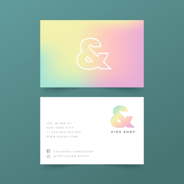 Pastel gradient business cards