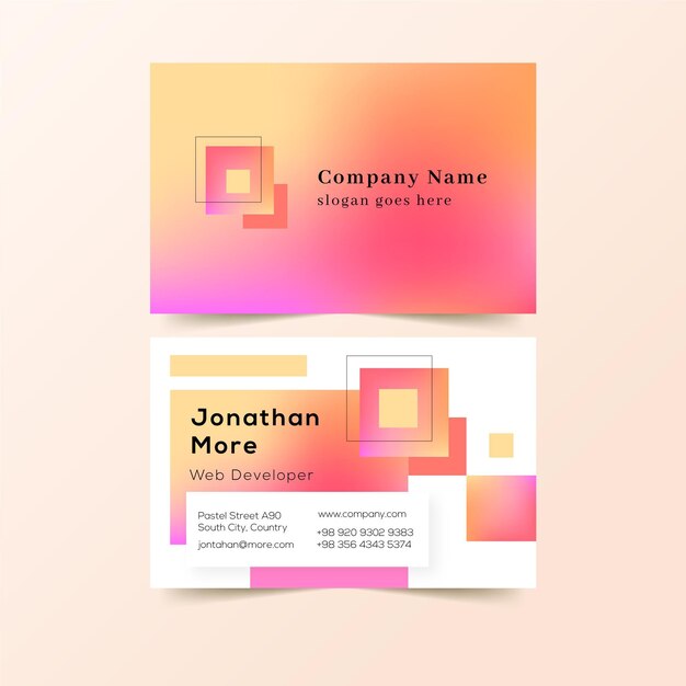 Pastel gradient business cards