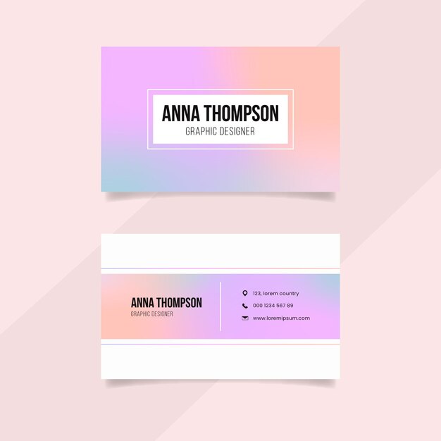 Pastel gradient business cards